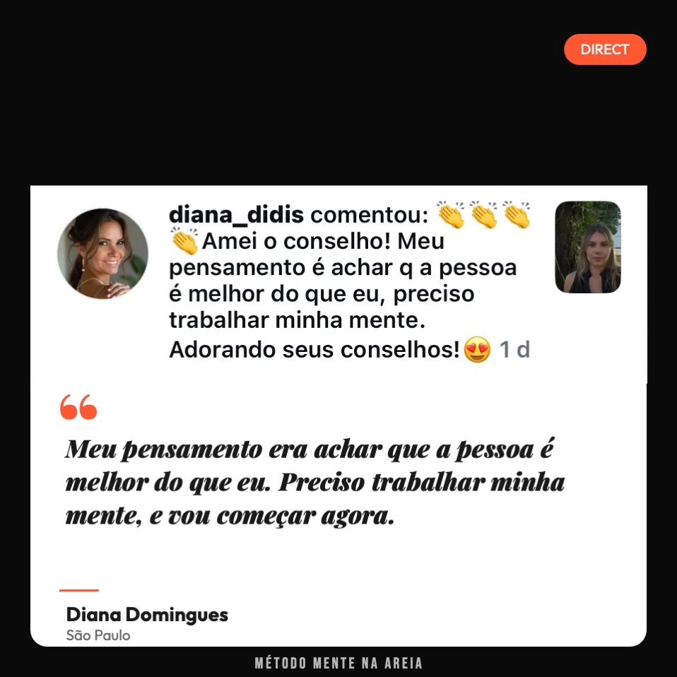 Depoimento de Diana Domingues, São Paulo, sobre o Método Mente na Areia