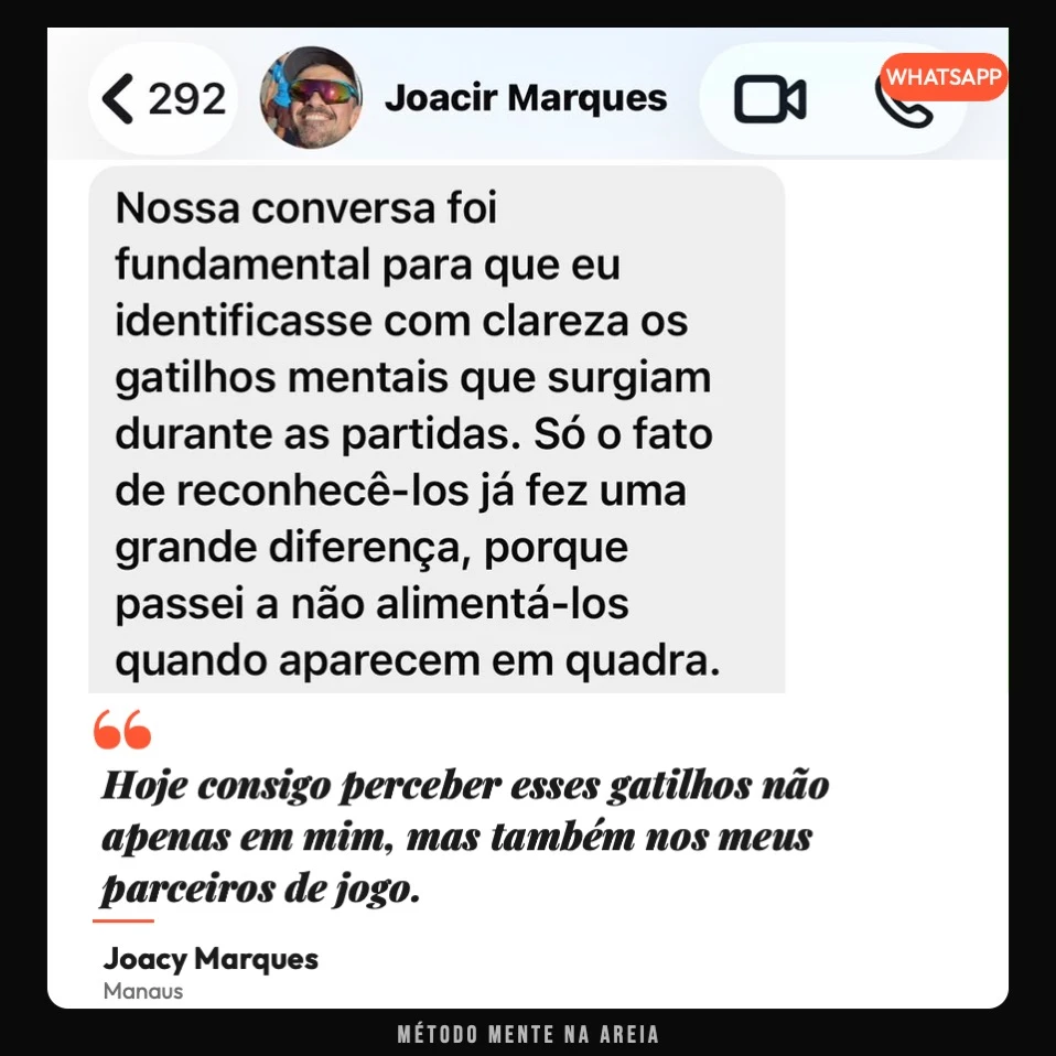 Depoimento de Joacy Marques, Manaus, sobre o Método Mente na Areia